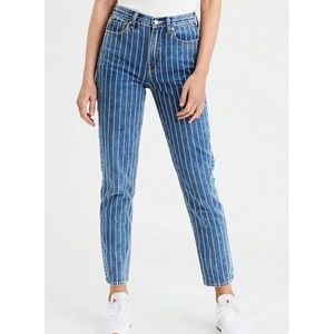 Dark Wash Pinstripe Mon Jeans - American Eagle